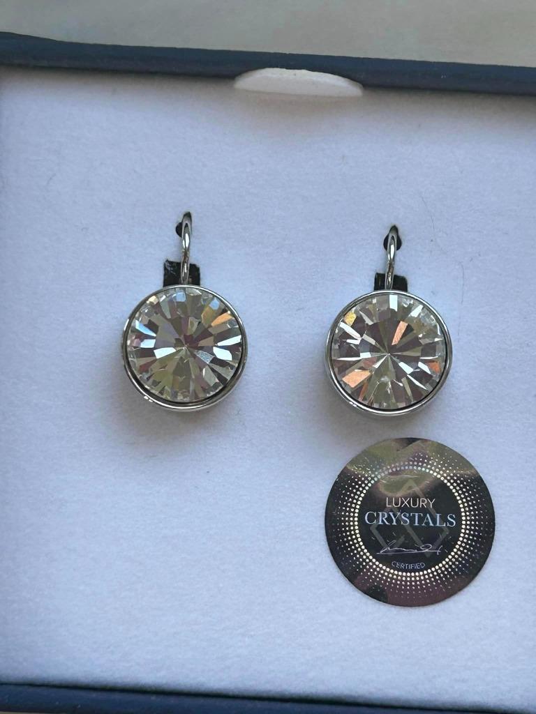 Boucles d’oreilles avec pierre en cristal nouvelles Boucles, Handtassen en Accessoires, Oorbellen, Ophalen, Hangers, Wit, Nieuw