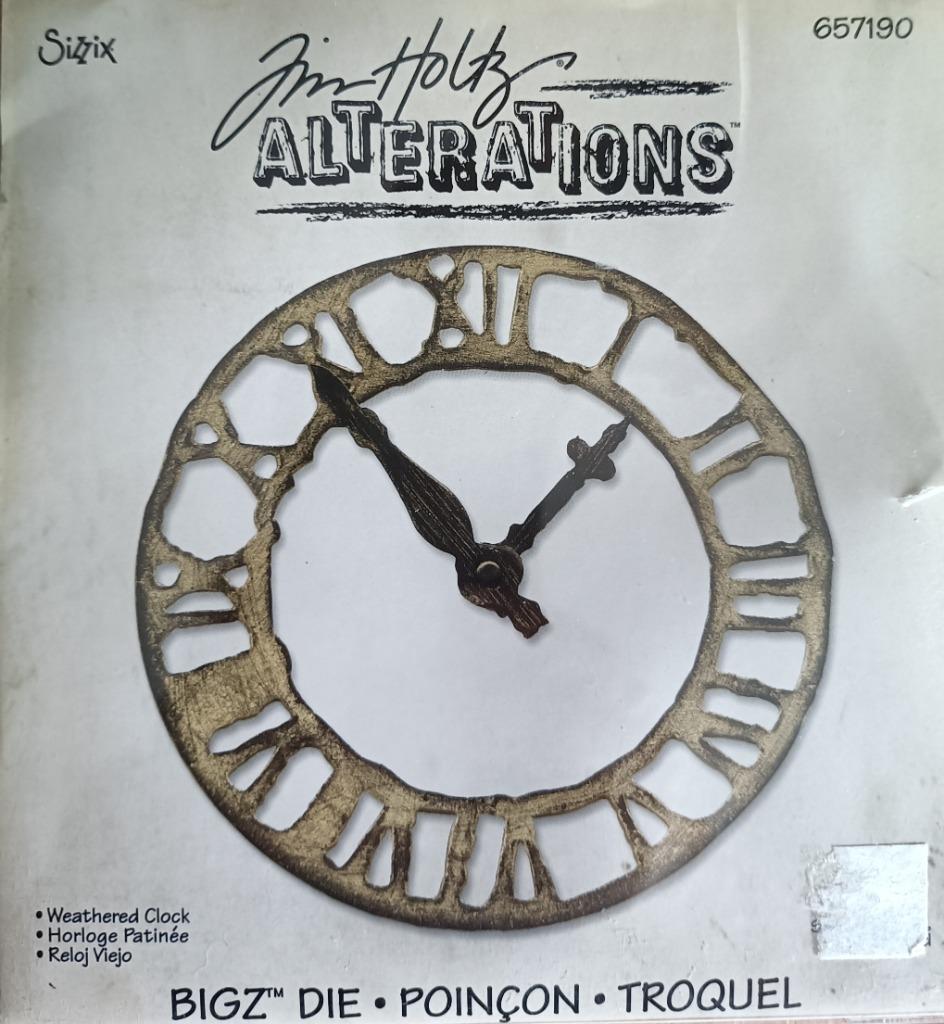 snijmal - die cut - Tim Holtz - Sizzix - 'weathered clock', Enlèvement ou Envoi, Comme neuf, Cadre ou Pêle-mêle, Sizzix