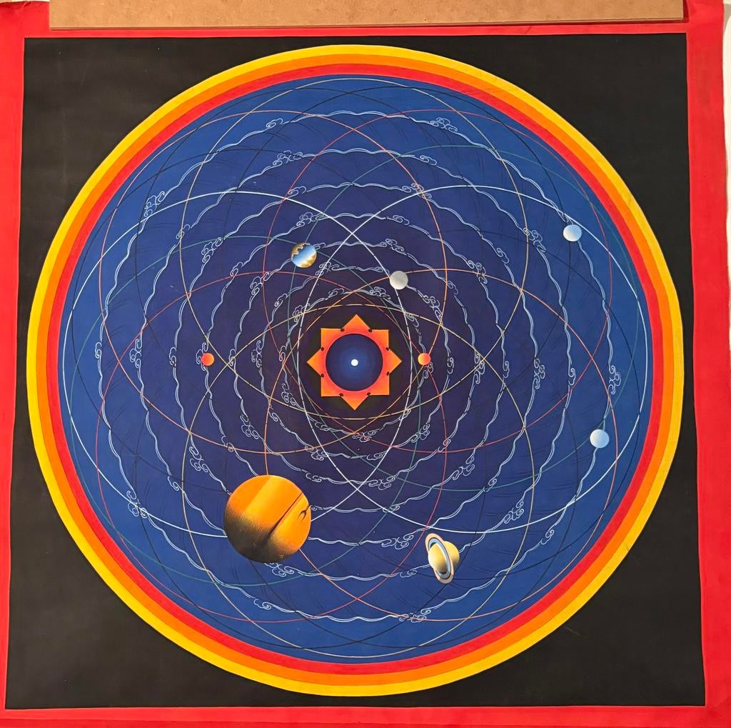 Peinture Cosmos Mandala Thangka, Mandala tantrique Thangka, Antiek en Kunst, Ophalen