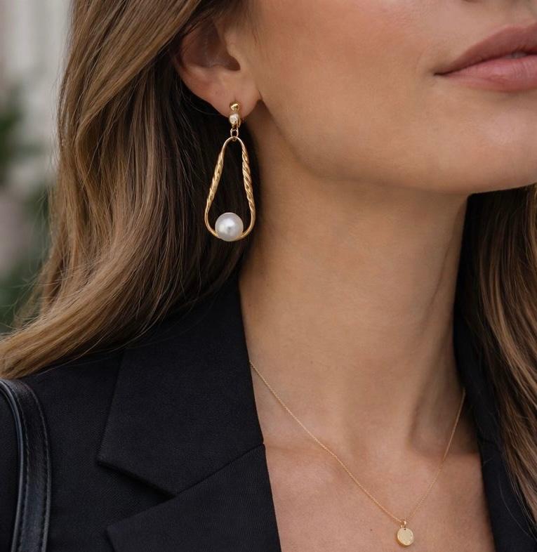 Boucles d'oreilles avec perle et bleu, Bijoux, Sacs & Beauté, Enlèvement ou Envoi, Neuf