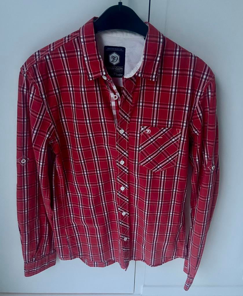 Rood geruit hemd - Tom Tailor denim - small, Halswijdte 38 (S) of kleiner, Tom Tailor, Ophalen of Verzenden, Zo goed als nieuw