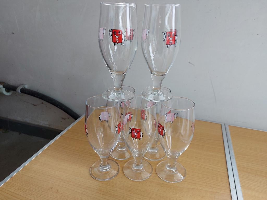 Ezelen bierglazen, Ophalen of Verzenden, Zo goed als nieuw, Bierglas