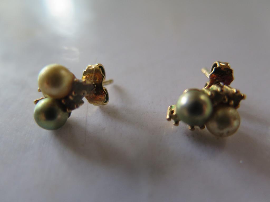 parel oorbellen, Ophalen of Verzenden, Gebruikt, Goud, Knopjes of Stekers