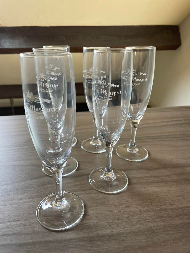 6 flutes Bernard Massart, Ophalen of Verzenden, Zo goed als nieuw