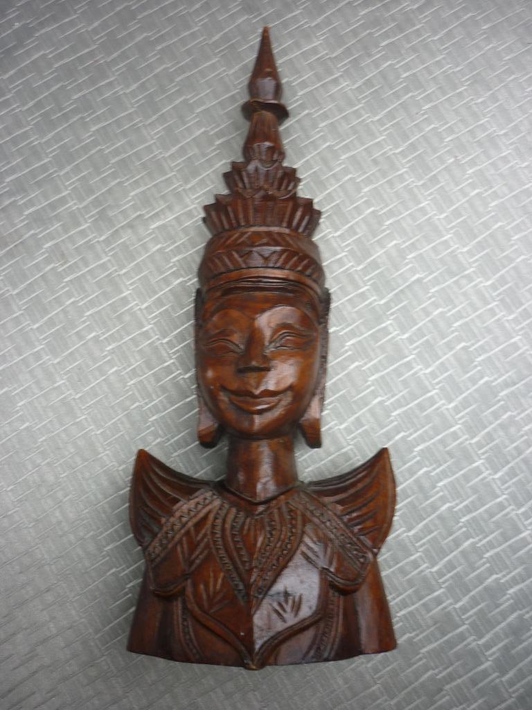 Statue en bois de Bouddha thaïlandais, Enlèvement ou Envoi, Comme neuf