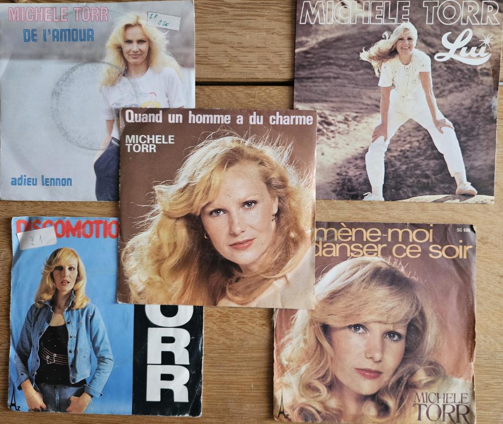 À VENDRE : LOT DE 45 TOURS VINYLES DE « MICHELLE TORR », Enlèvement, Utilisé, Single