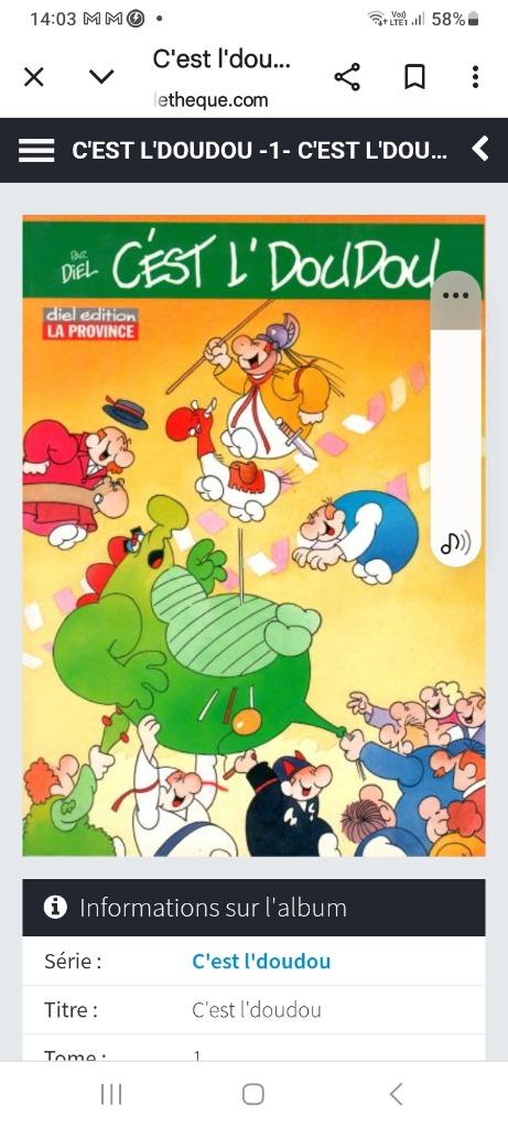 Livre bd de Diel c'est l'Doudou, Neuf, Enlèvement ou Envoi, Une BD, Diel