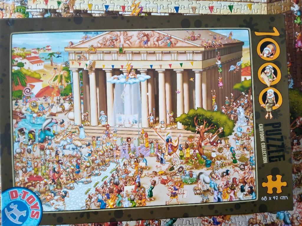 puzzel 1000st-D-TOYS-Cartoon Romeinse tempel, Hobby en Vrije tijd, Ophalen of Verzenden, 500 t/m 1500 stukjes, Legpuzzel