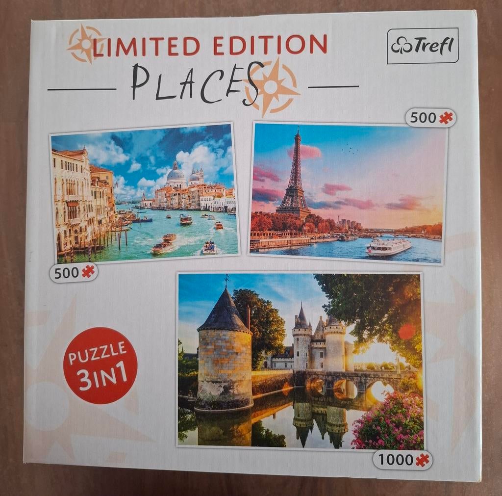 Trefl Places 3 puzzels (2 X 500 en 1X 1000 stuks), Ophalen of Verzenden, Zo goed als nieuw