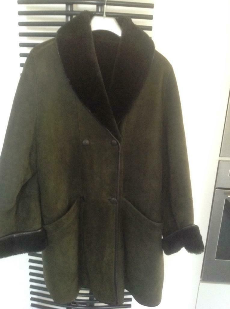 Dames winterjas:omgekeerd lam, Ophalen of Verzenden, Zo goed als nieuw, Maat 46/48 (XL) of groter, Groen