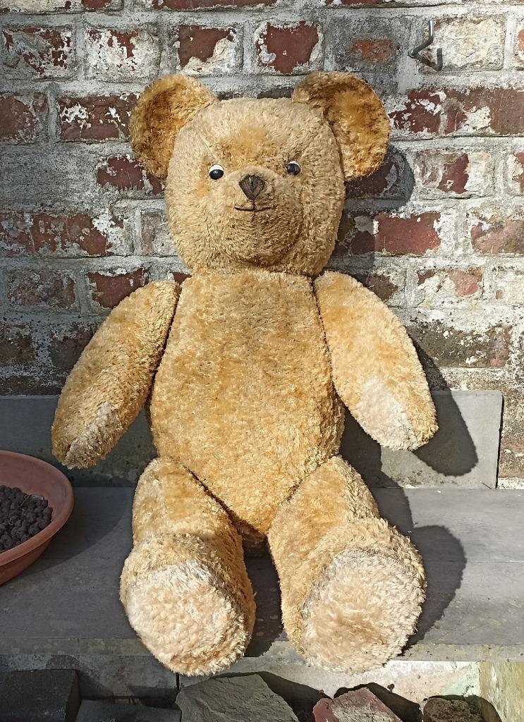 Grote vintage teddybeer, Ophalen of Verzenden, Gebruikt, Stoffen beer