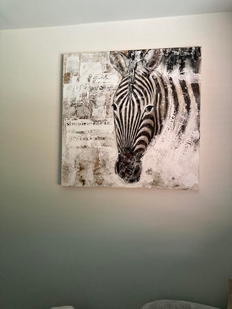 Zebra schilderij, Ophalen