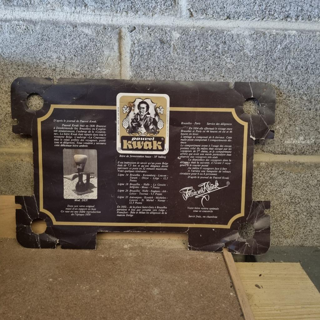 Publicité Kwak, Enlèvement ou Envoi, Utilisé, Panneau, Plaque ou Plaquette publicitaire, Autres marques