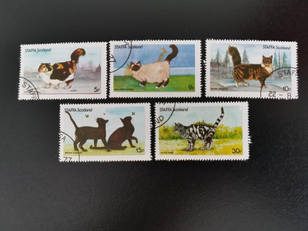 Staffa eiland - Schotland 1977 - katten, Postzegels en Munten, Ophalen of Verzenden, Gestempeld