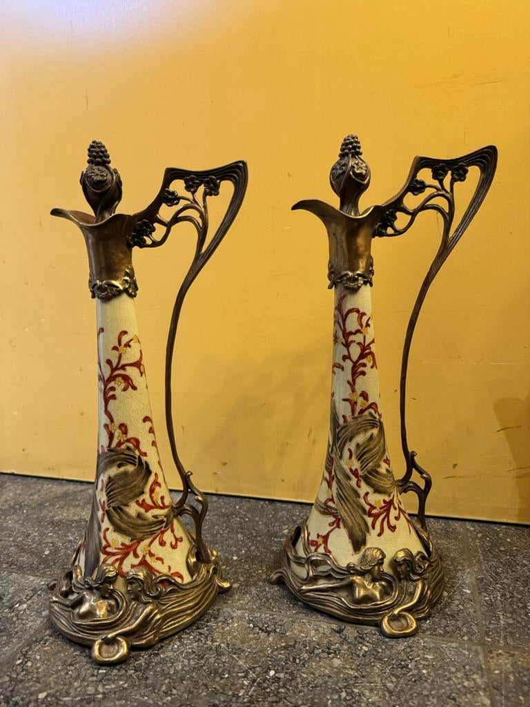 2 karaffen in art-nouveau stijl, Enlèvement ou Envoi