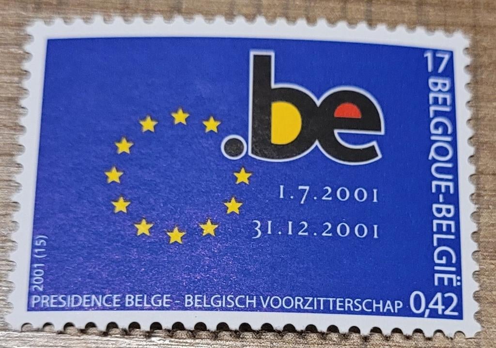 Oude postzegel: Belgisch voorzitterschap EU (postfris), Sans timbre, Neuf, Enlèvement ou Envoi, Timbre-poste