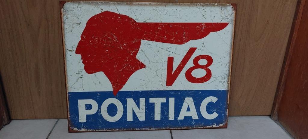 Panneau publicitaire Pontiac V8, Enlèvement ou Envoi, Neuf, Voitures