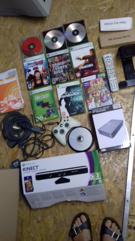 xbox 360 +120 games, Ophalen of Verzenden, Gebruikt, Met 1 controller, Met games