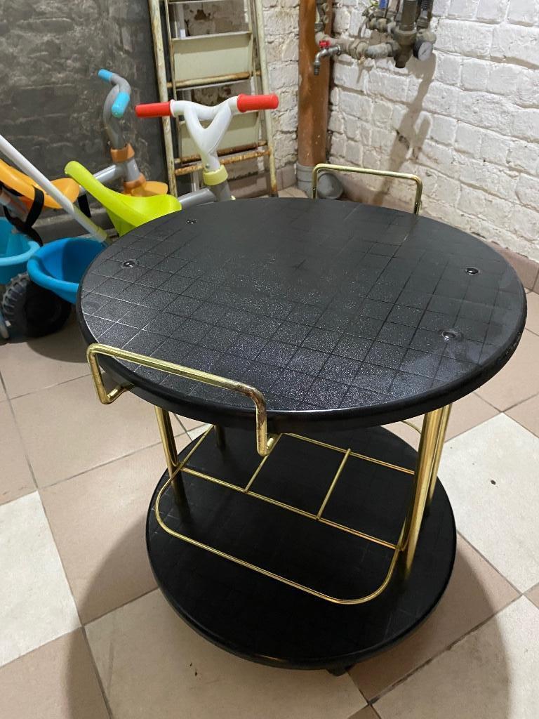 Table de coin ou service avec roulette, 55 à 75 cm, Rond, Enlèvement, Autres matériaux