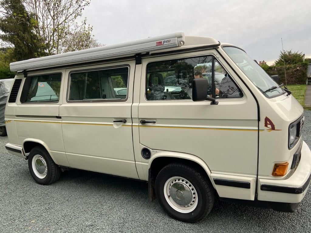 VW T3 Westfalia 1990 Diesel, Auto's, Volkswagen, Voorwielaandrijving, 4 cilinders, Wit, Grijs