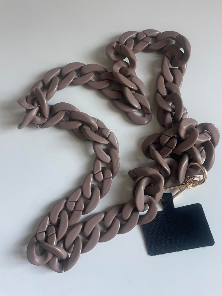 Taupekleurige GSM-ketting, Bijoux, Sacs & Beauté, Colliers, Enlèvement ou Envoi, Neuf, Autres couleurs, Autres matériaux