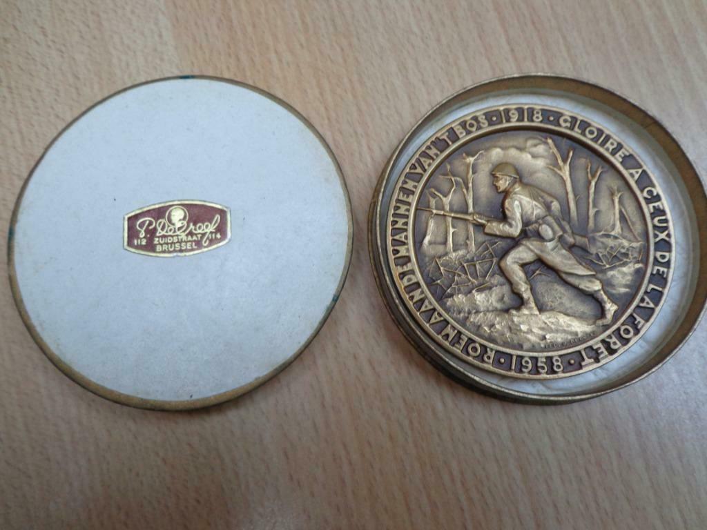 antiek bronzen penning aandenken WO1, Postzegels en Munten, Penningen en Medailles, Ophalen of Verzenden