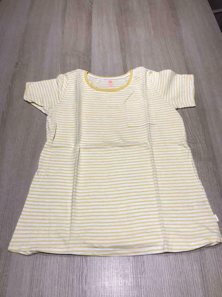 Wit/geel gestreept t-shirt - Hema - 158/164, Enfants & Bébés, Vêtements enfant | Taille 158, Enlèvement, Utilisé, Hema, Chemise ou À manches longues