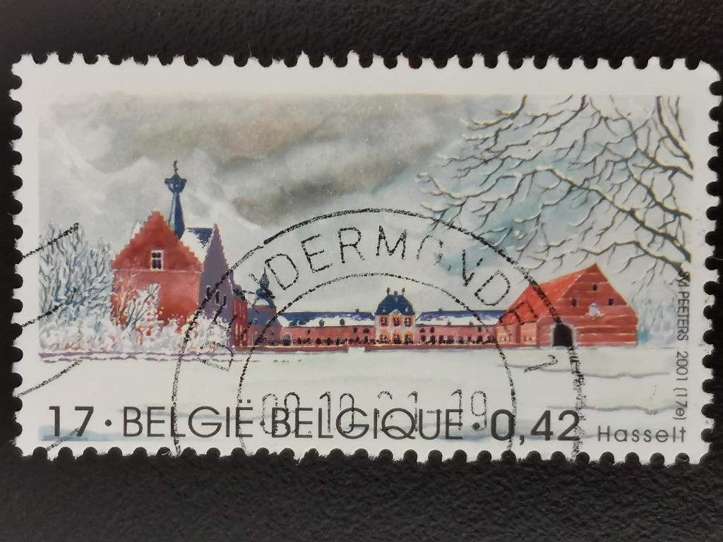 België 2001 - boerderijen - Kuringen - Hasselt, Ophalen of Verzenden, Gestempeld