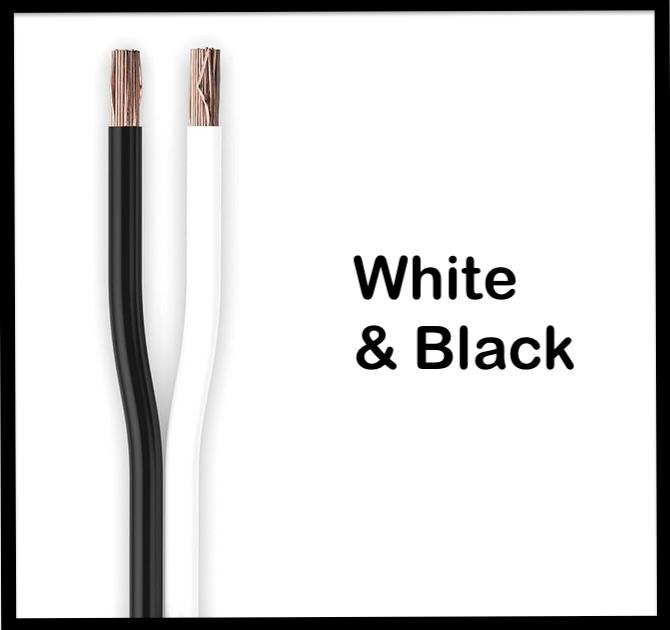 Haut-parleur cable audio cuivre pour stereo (noir & blanc), Enlèvement ou Envoi, Utilisé, 5 à 10 mètres, Câble de haut-parleur