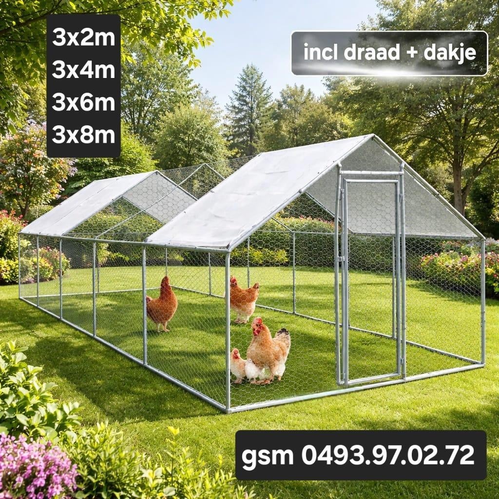 kippenrennen incl draad en dakje, Ophalen, Nieuw