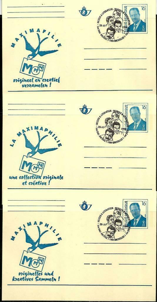 België 1996-Gele briefkaart reclame in 3 talen, Met stempel, Ophalen of Verzenden, Postfris, Postfris