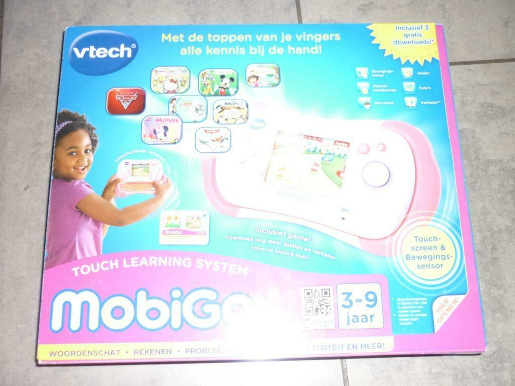 V-tech MobiGo+ 4 spelletjes, Ophalen, Gebruikt, Taal en Lezen, Met licht
