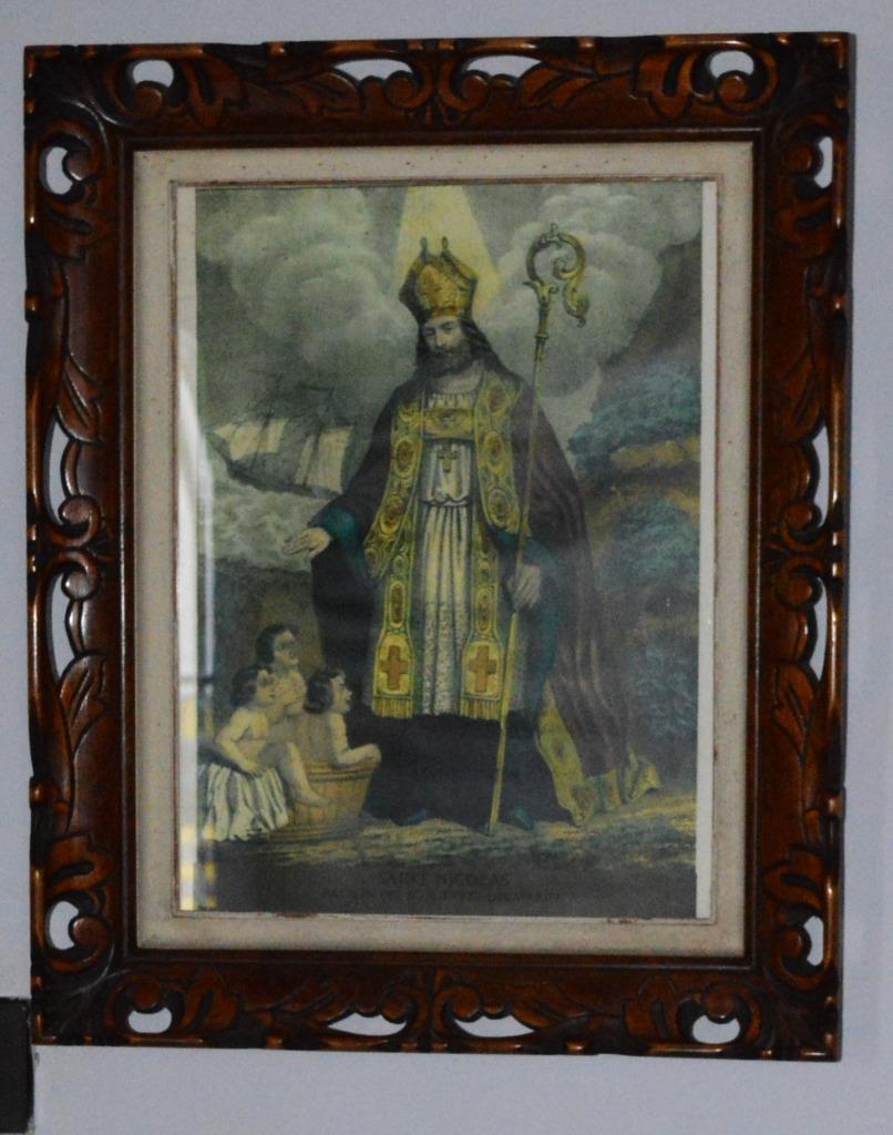 Oude kader met Sint Niklaas druk, 44 x 53, Antiek en Kunst, Ophalen
