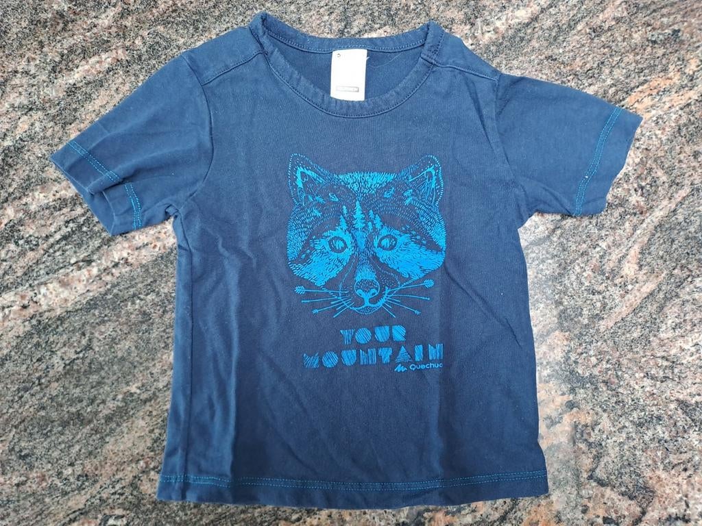 T-shirt en forme de raton laveur bleu foncé t 2a « Your Mou, Garçon, Quechua, Enlèvement ou Envoi, Utilisé