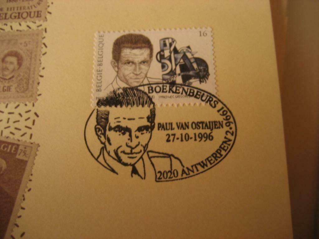 12 kaarten met afstempeling BOEKENBEURS 1996, Ophalen of Verzenden, Zonder envelop, Gestempeld, Overig