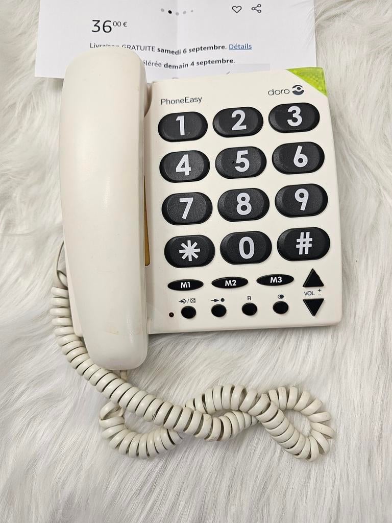Téléphone à grandes touches senior analogique, Télécoms, Enlèvement ou Envoi, Comme neuf