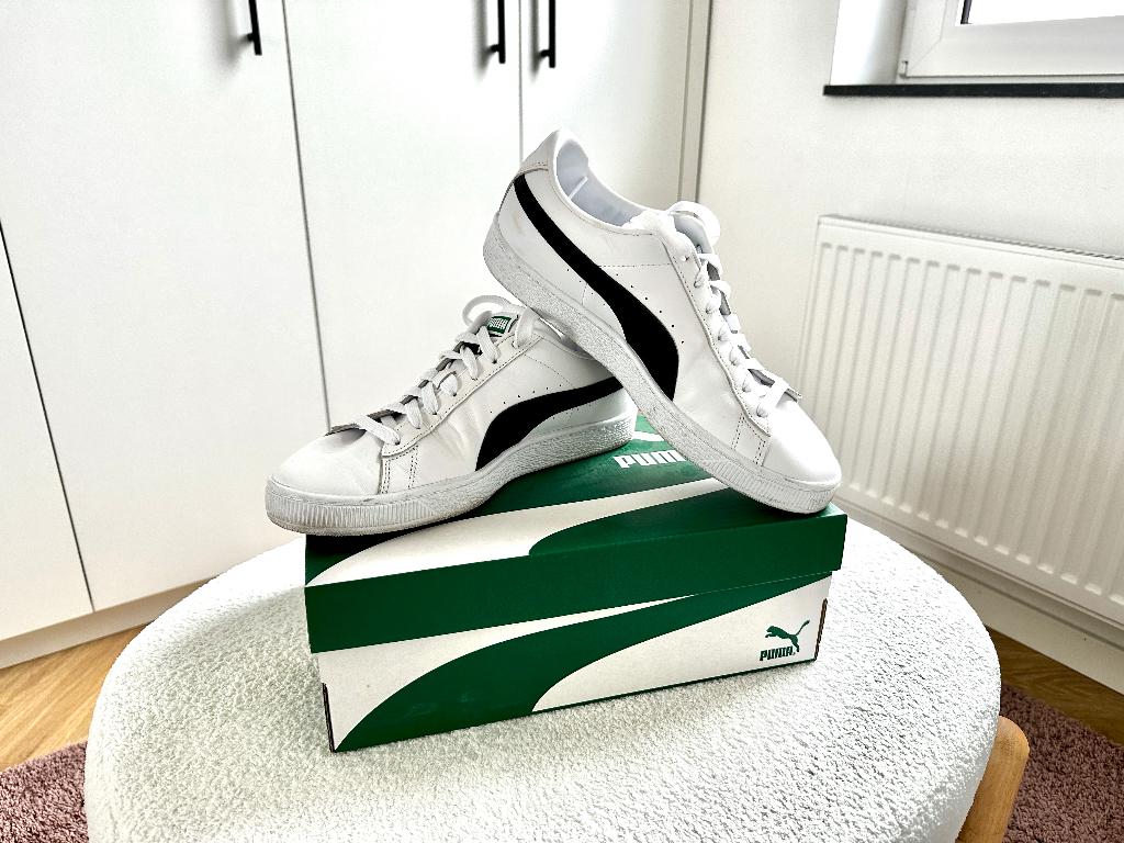 Puma Basket Classic wit/zwart - Maat 42, Kleding | Heren, Schoenen, Puma, Wit, Ophalen of Verzenden, Zo goed als nieuw