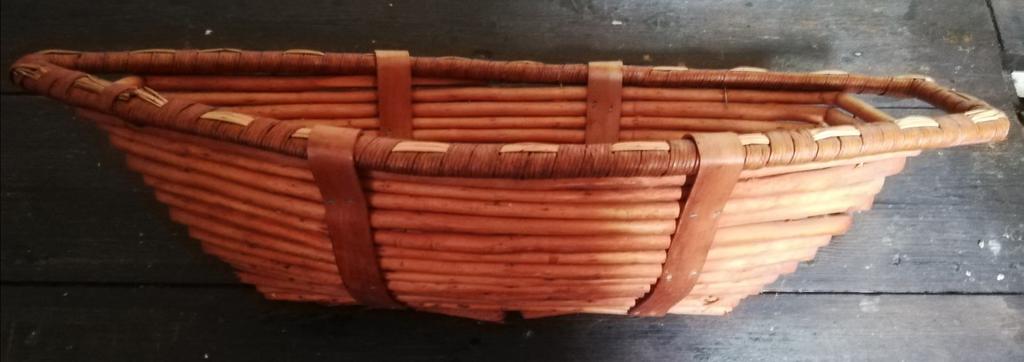 Echange ou vend panier naturel en forme de barque, Enlèvement ou Envoi, Comme neuf, Osier, Panier