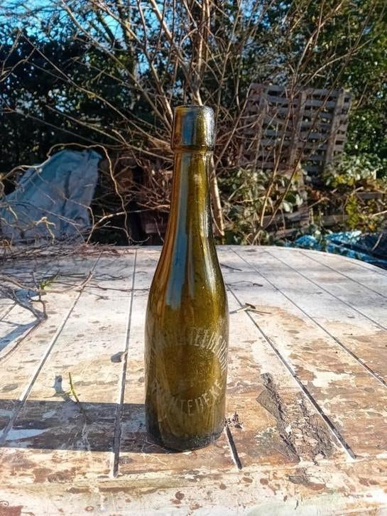 Oude  bierfles brouwerij Pottelberghe / de zwaan wachtebeke, Verzamelen, Biermerken, Ophalen of Verzenden, Gebruikt