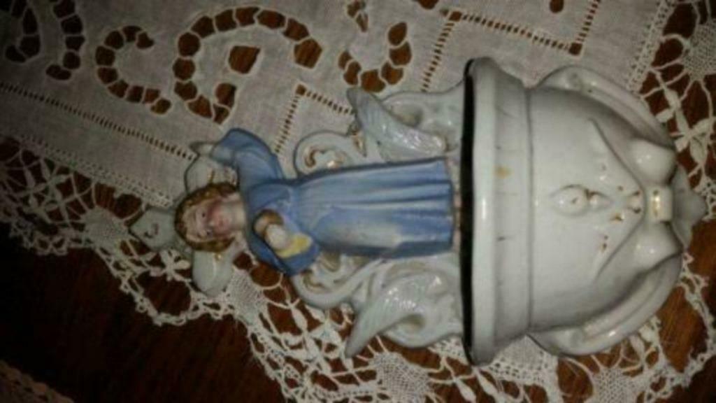 Lot de 4 bénitiers en vieil Andenne, Antiek en Kunst, Antiek | Religieuze voorwerpen, Ophalen of Verzenden