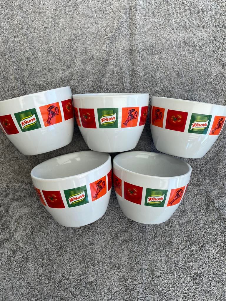 5 Knorr soep kommetjes/tassen, Ophalen of Verzenden, Zo goed als nieuw, Kom(men)
