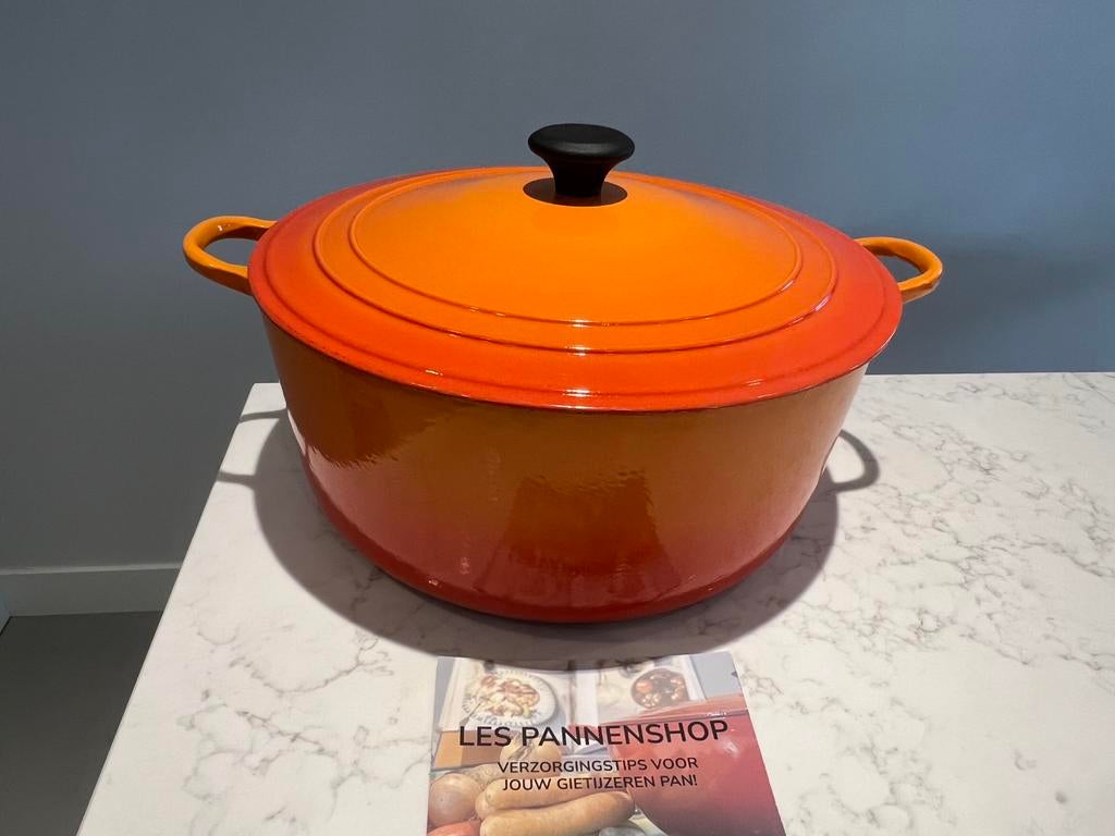 Vintage Le Creuset braadpan 34 cm Vulcanic in super staat, Huis en Inrichting, Keuken | Potten en Pannen, Zo goed als nieuw, Koekenpan of Braadpan