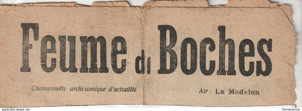 FEUME DI BOTCHES L AMOUR A L ANGLAISE PAROLES CHANSONNETTE, Livres, Enlèvement ou Envoi, Utilisé, Blagues
