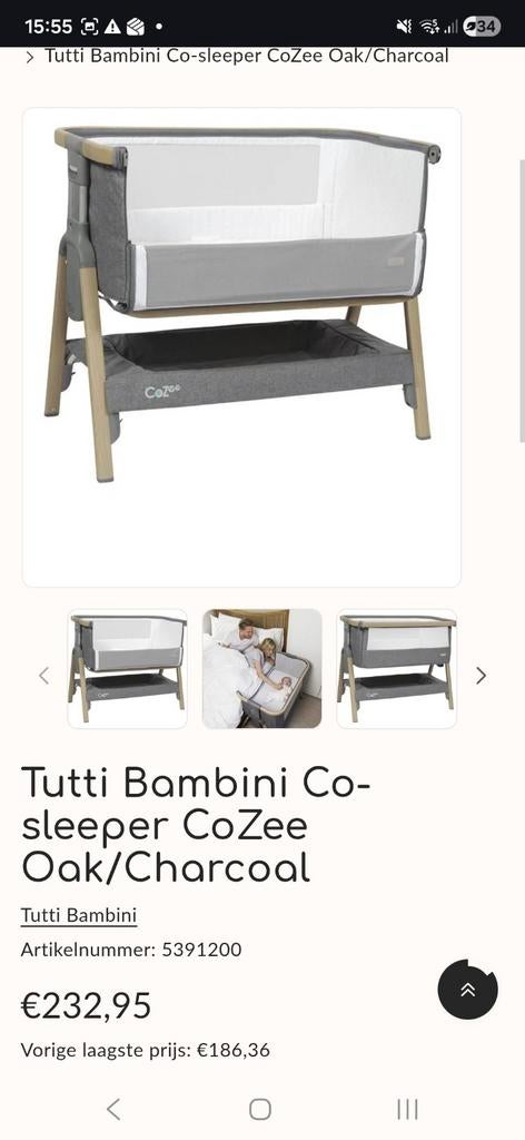 Cozee cosleeper tutti bambini, Kinderen en Baby's, Ophalen, Zo goed als nieuw, Wieg