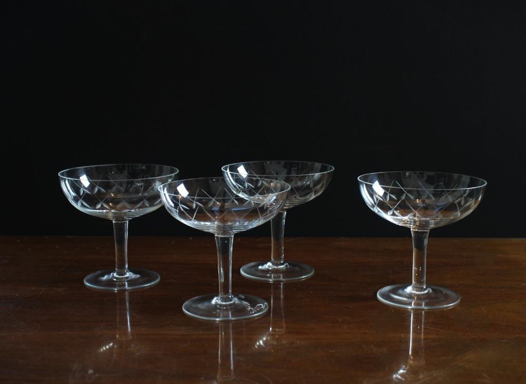 4 Champagnecoupes, Ophalen of Verzenden
