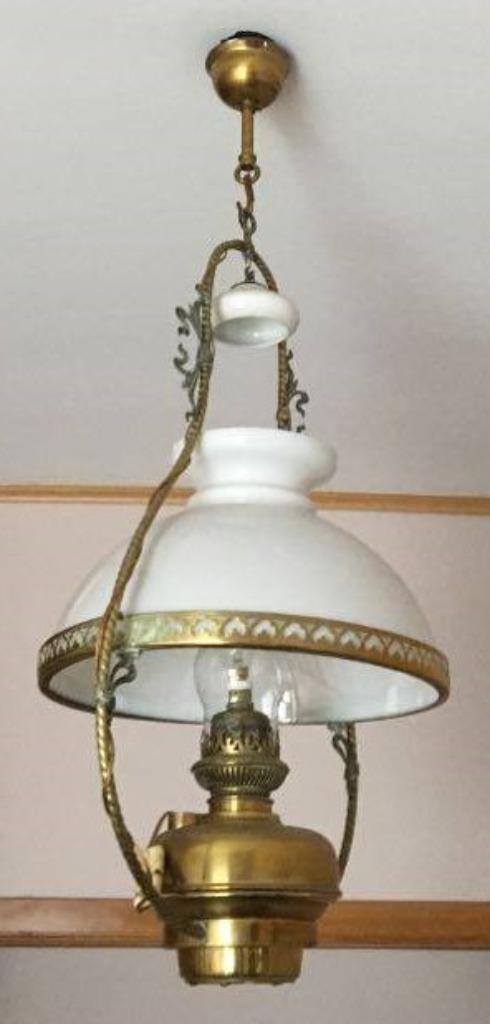 retro luster met glas, Ophalen of Verzenden, Gebruikt, Glas
