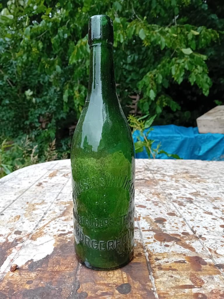 Oude bierfles Poulissen van Tiggelt Borgerhout Antwerpen, Enlèvement ou Envoi, Utilisé