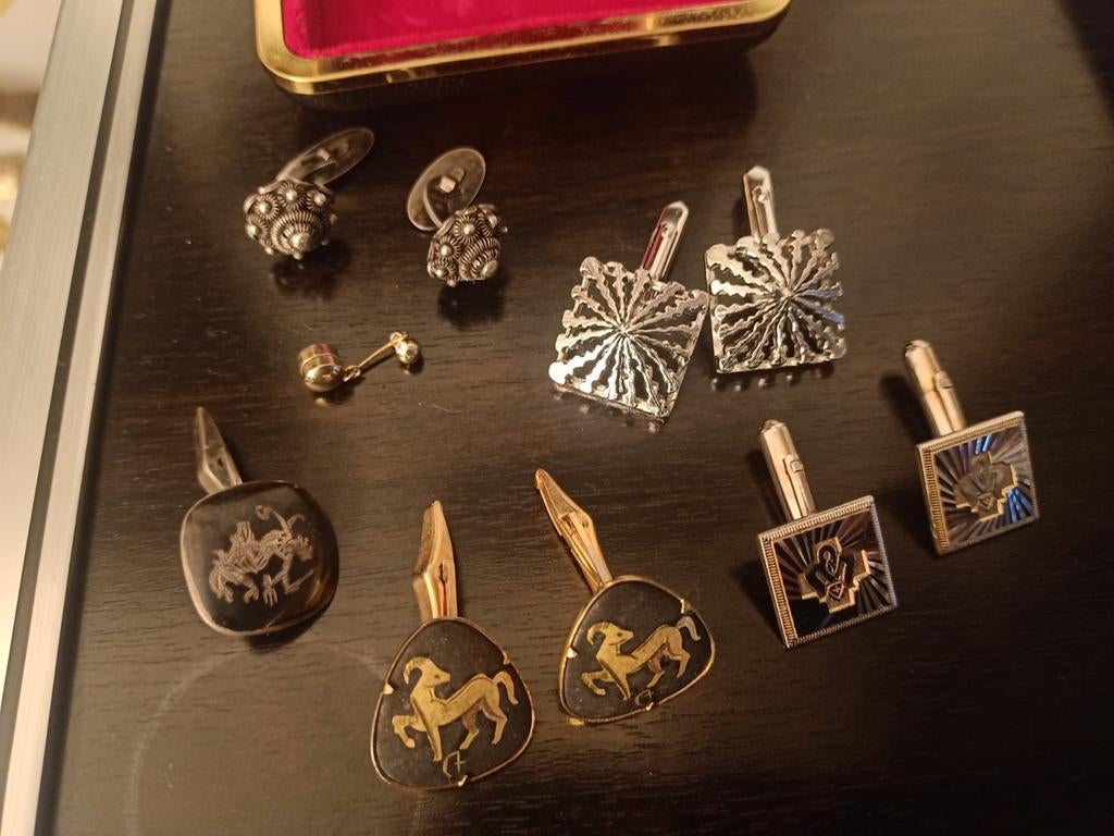 Boutons de manchette plaqués or et argent, Enlèvement ou Envoi, Comme neuf, Or