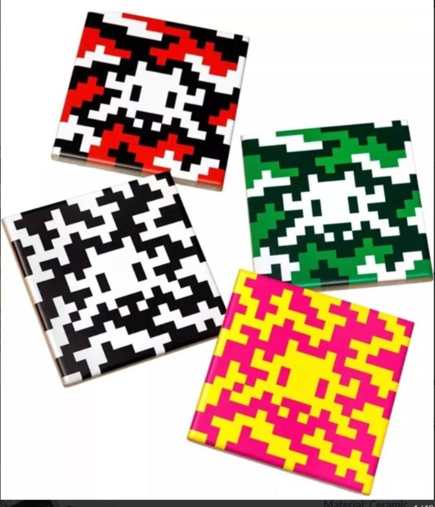 Invader : 4 Camo Space Tegels, Ophalen of Verzenden