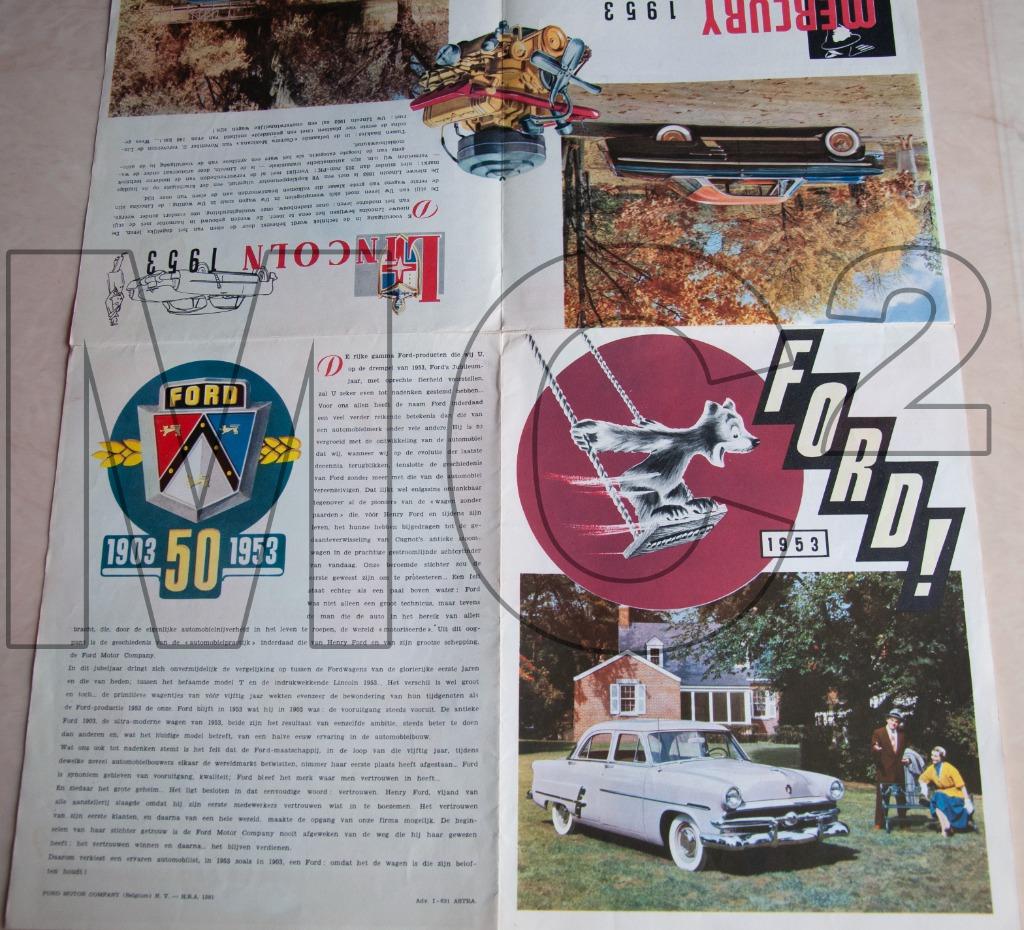 Folder FORD 1953 zeldzaam !!! Taunus Vedette Lincoln Mercury, Envoi, Ford